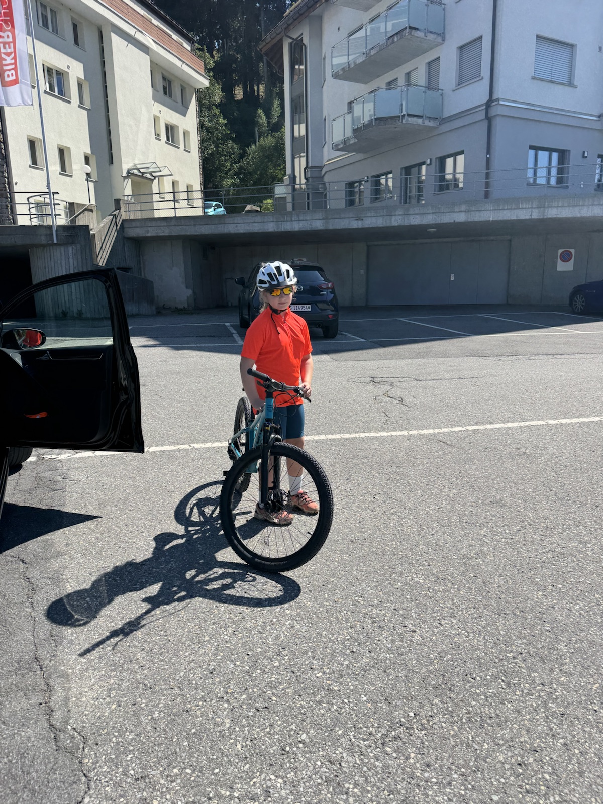 Mathilde with her mountain bike